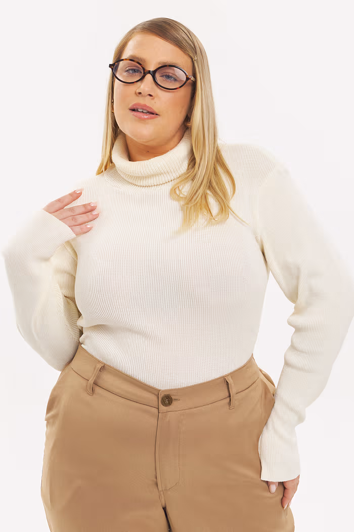 Blusa Gola Alta Monalisa Off-White