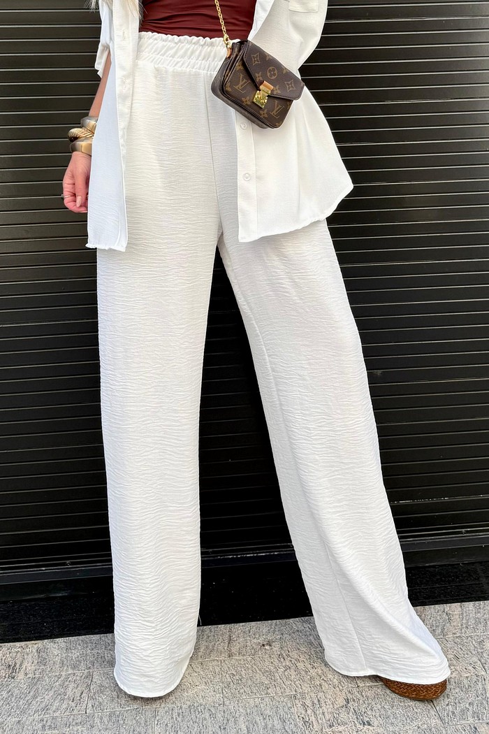 Calça Pantalona Búzios Off White