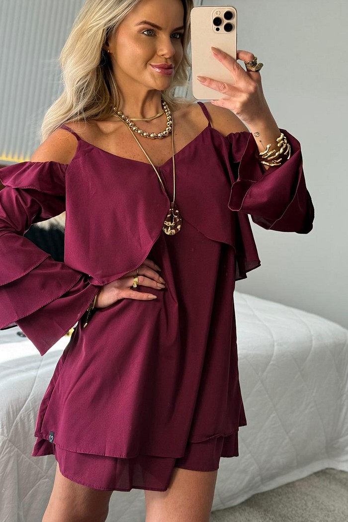 Vestido Boho Yasmin Vinho