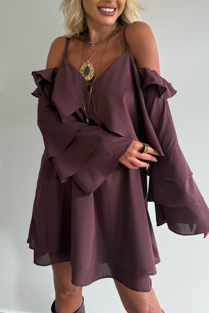 Vestido Boho Yasmin Brown Coffee