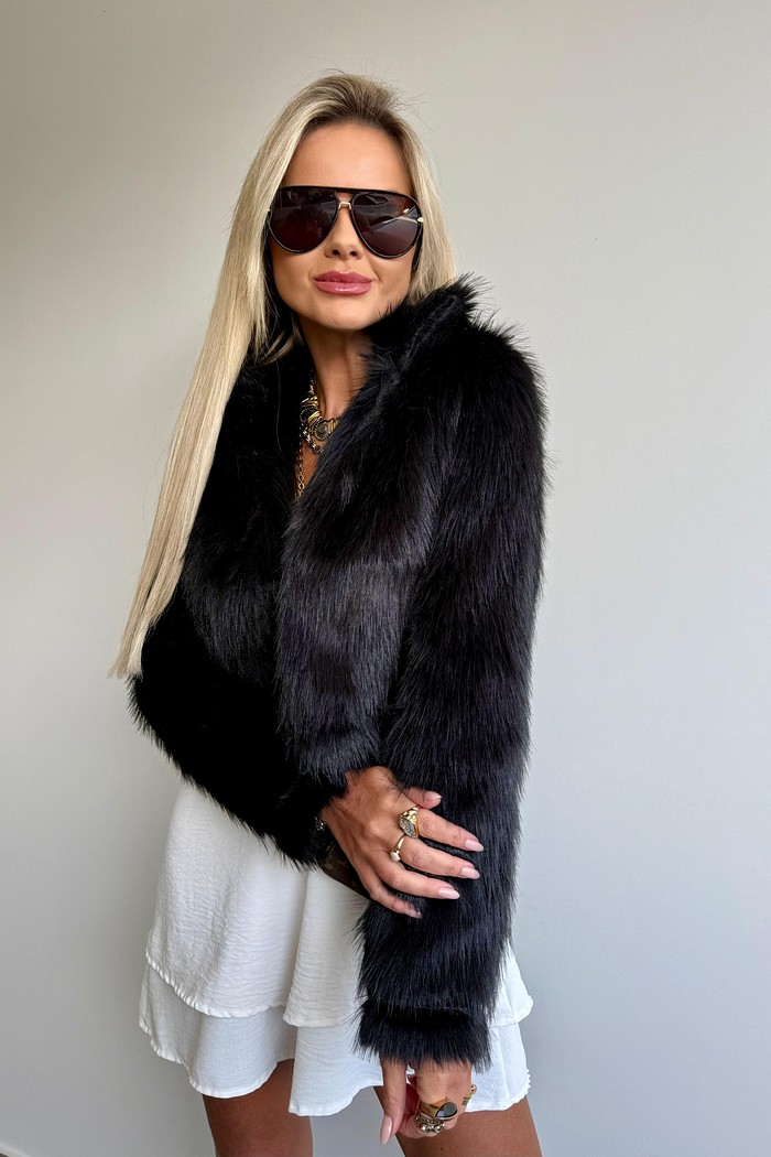 Casaco Poly Curto Preto