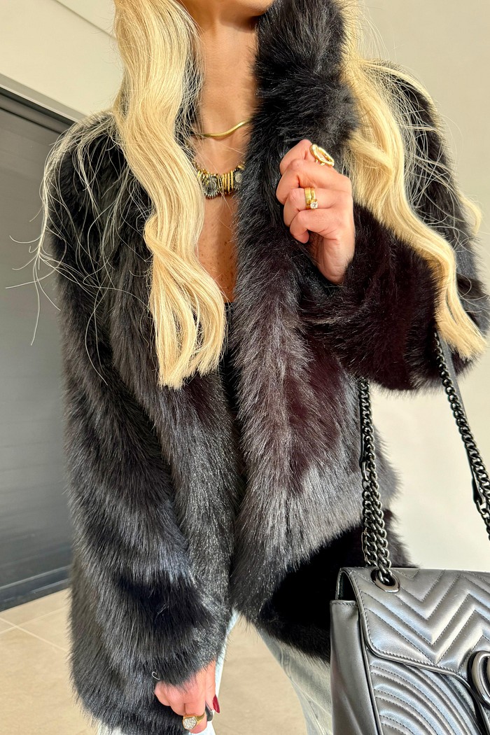 Casaco Poly Longo Preto