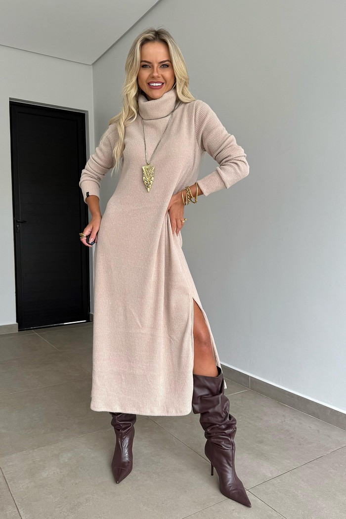 Vestido Midi Tricot Aveia