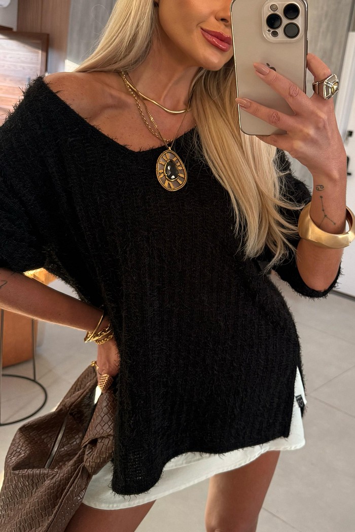 Blusa Ampla Tricot Julieta Preta