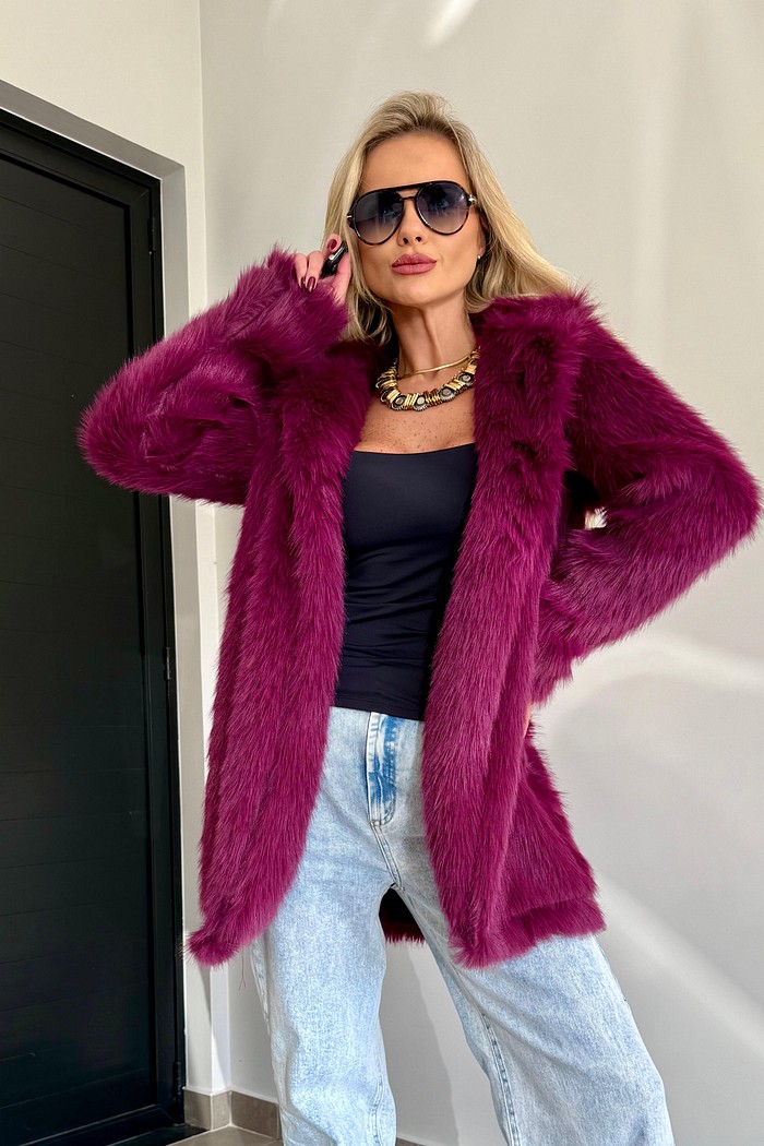 Casaco Poly Longo Vinho