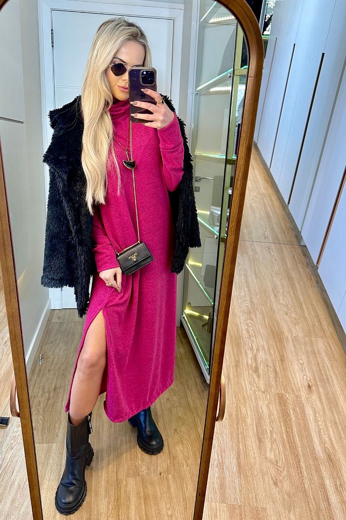 Vestido Midi Tricot Light Pink