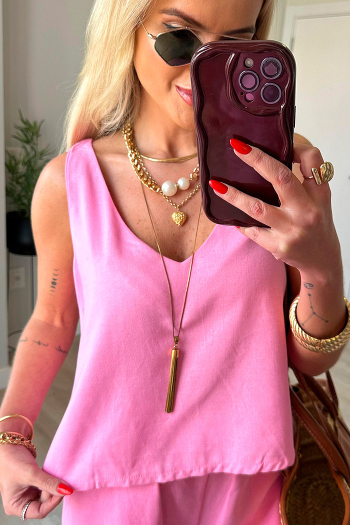 Regata Linho Liz Rosa