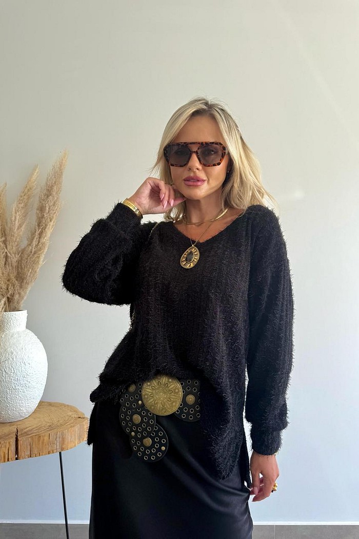 Blusa Ampla Tricot Julieta Preta