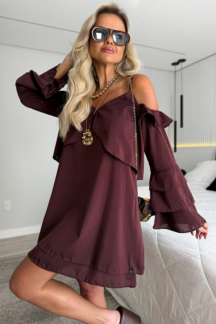Vestido Boho Yasmin Brown Coffee