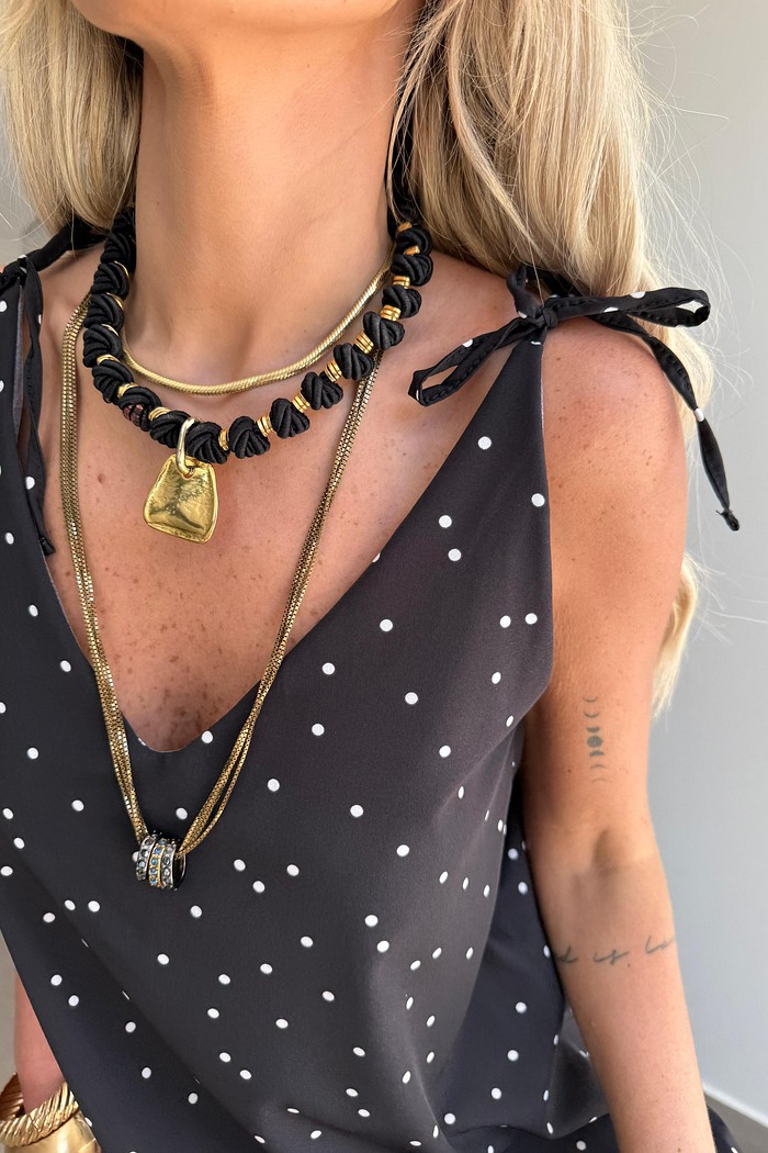 Vestido Curto Poá Preto