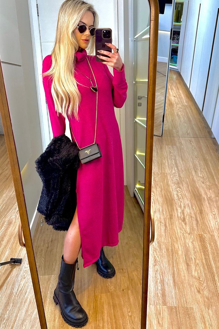 Vestido Midi Tricot Light Pink