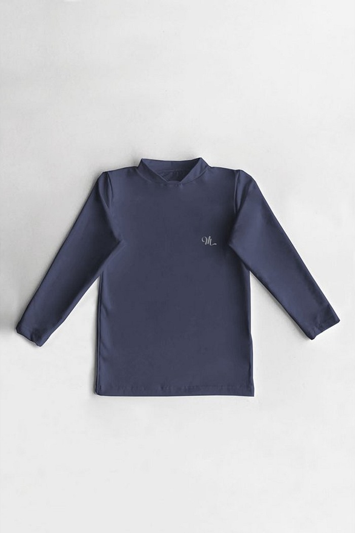 Camiseta Térmica Manga Longa Peluciada  Infantil Marinho