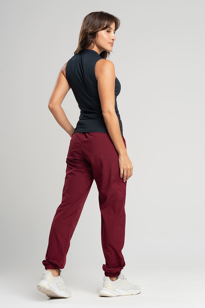Calça Sport Tactel Feminina Bordo