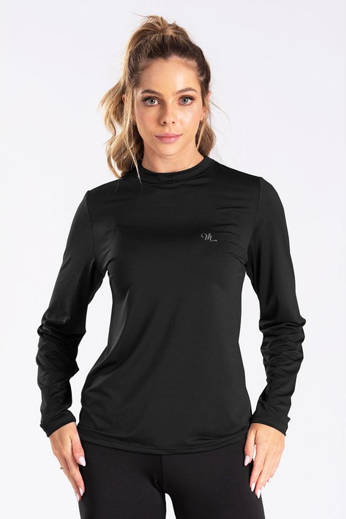 Camiseta Térmica Manga Longa Feminina Preto
