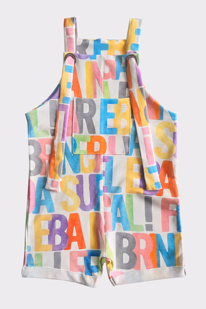 JARDINEIRA UNISSEX CURTA FELICIDADE