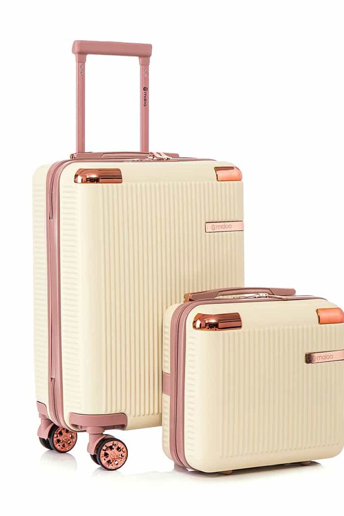 Conjunto de Mala Pequena de Bordo 10kg e Frasqueira Croácia Maloa Bege