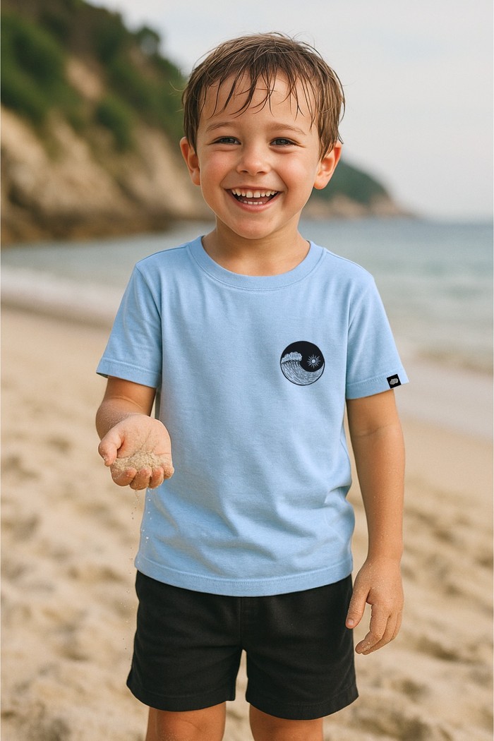 Camiseta Infantil MC Azul Claro Life Style