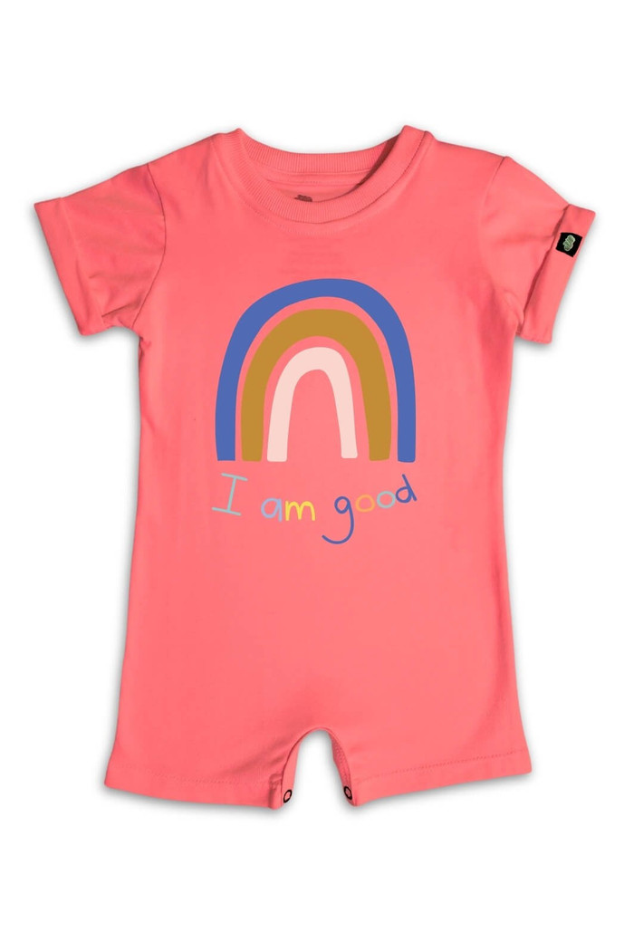 Macacão Bebê Curto Manga Curta Laranja I am Good