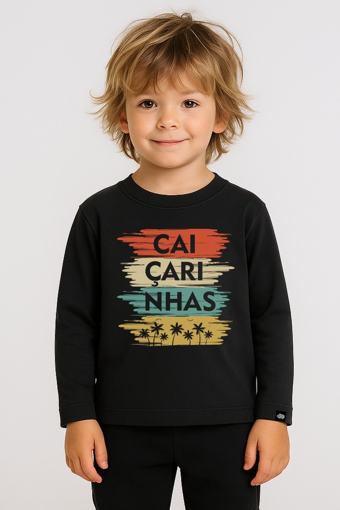 Camiseta Infantil ML Preto Caiçarinhas