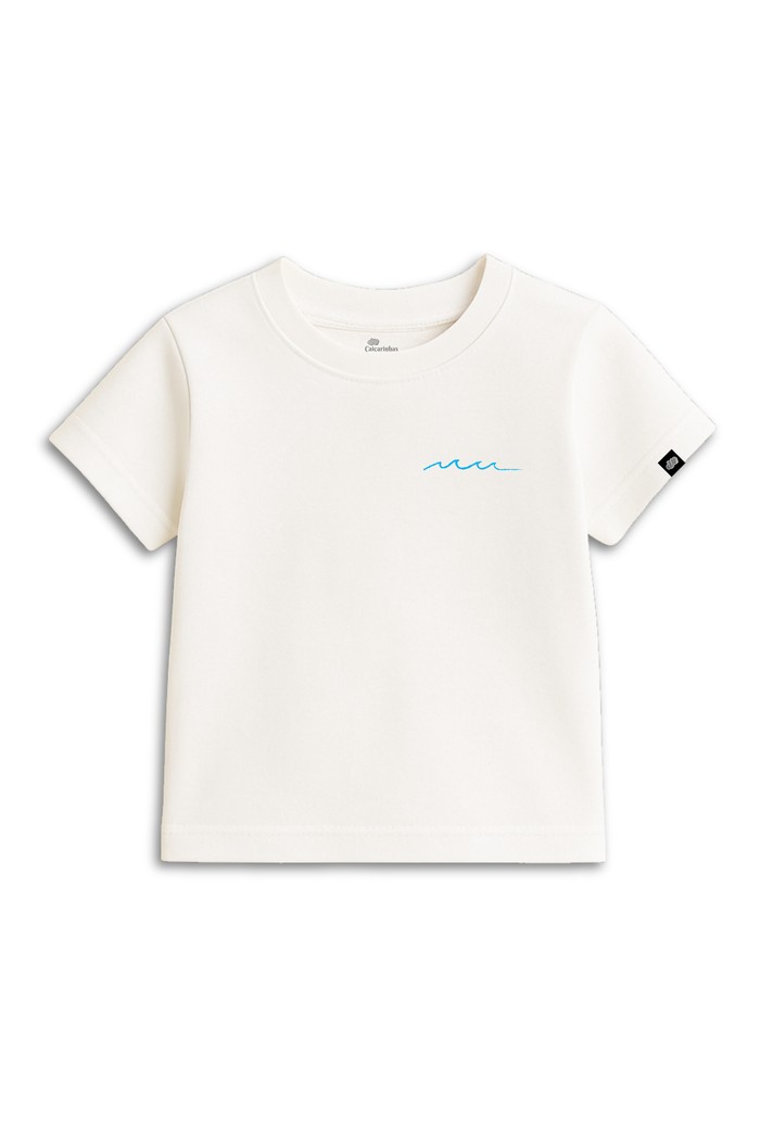 Camiseta Infantil Manga Curta Cotton Off White Ondinhas