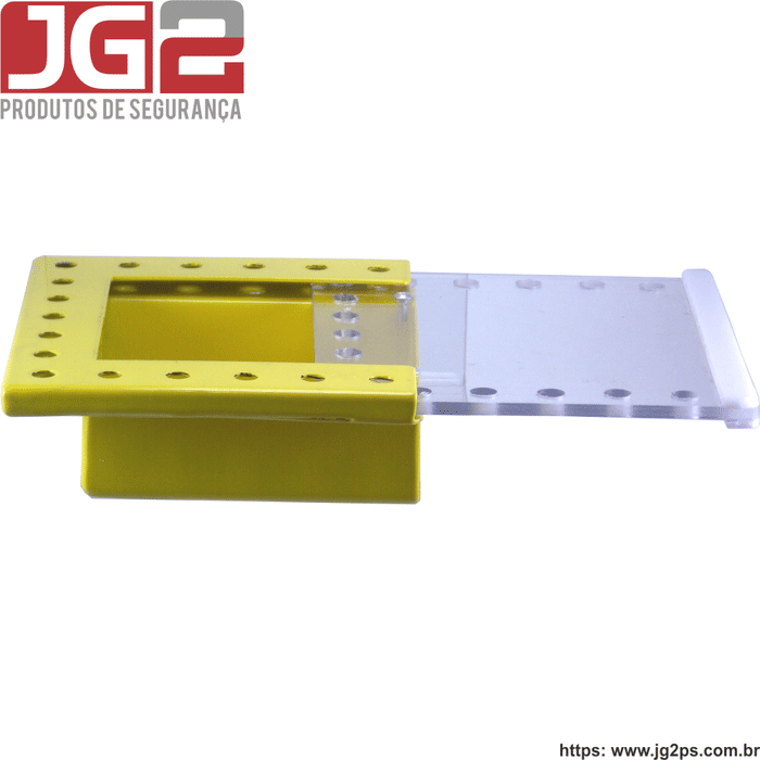 Caixa de bloqueio e travamento JG2 em aço de tampa deslizante acrílica com 17 Furos  JGL501-1