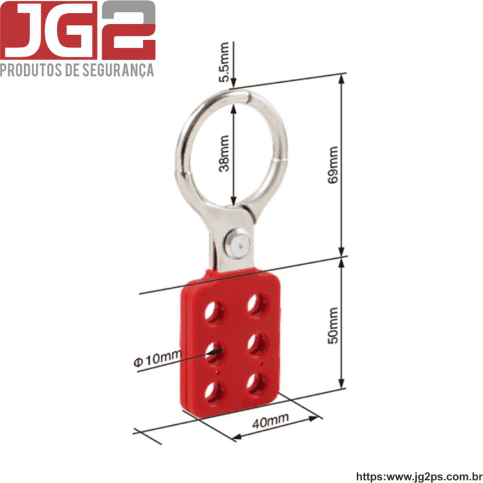 Garra de bloqueio JG2 plástica com haste de alumínio de 1.1/2" (38mm) JGL101-1