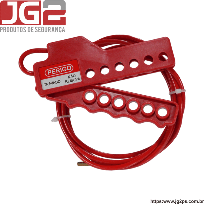 Dispositivo de bloqueio JG2 multiuso, 6 furos, com cabo de aço Ø4mm x 2m ajustável  JGL254-1