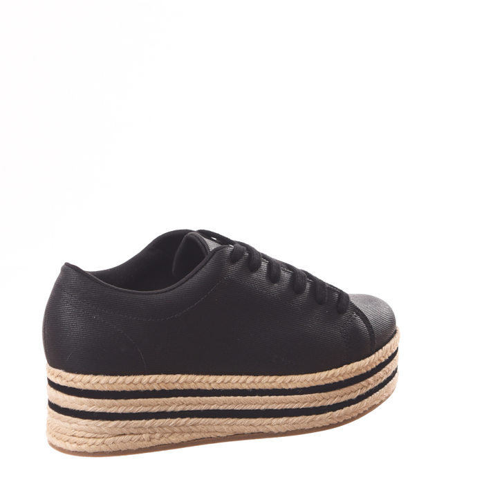 Tênis Bebecê Flatform Salto Detalhe Corda Preto
