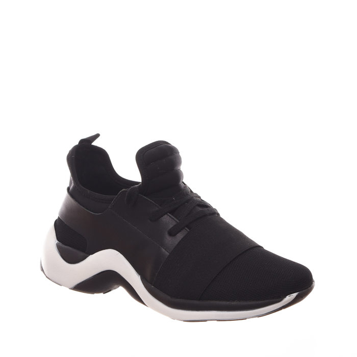 Tênis Chunky Giulia Domna Detalhe Elástico e Lycra Preto e Branco