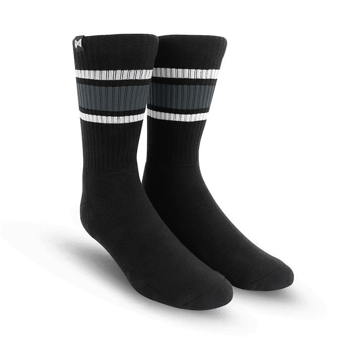 Meia Esportiva Norden Stripe Preto e Cinza 44/48