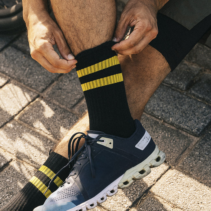 Meia Esportiva Norden Old Style Preto e Amarelo