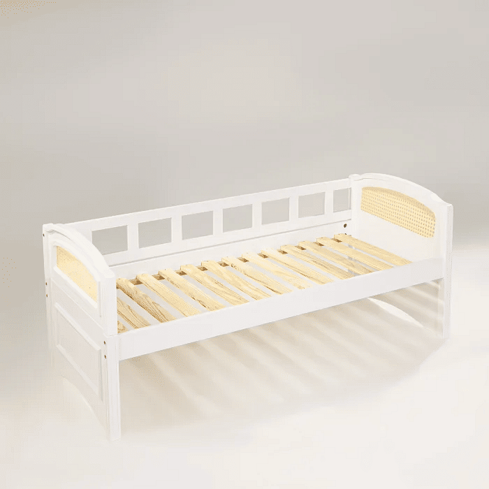 Sofá Cama Feliz Branco com Tela Mel