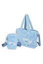 Kit Infantil Bolsa de Ombro e Mini Bolsa Shoulder Bag em Pelúcia Stitch e Xepa Azul