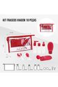 Kit de Frascos e Nécessaire para Viagem de 10 Peças Premium Vinho