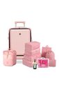 Kit de Mala Pequena de Bordo 10 kg Bélgica Rosa, Kit Frascos 7 Pecas, Organizador Sapato, Organizador Colorful Life e Home Spray Aroma`loa