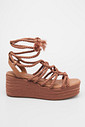 Sandália Pati Mousse MIST – plataforma anabela de corda com tiras trançadas