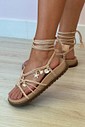 Sandália Paula Nude Amarração em Corda Sandália Paula Nude Amarração em Corda