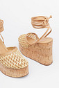 Sandália Capri Palha MIST – Plataforma Anabela em Cortiça Sandália Capri Palha – cabedal tramado em palha natural com salto plataforma