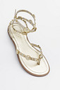 Sandália Luna Dourado MIST – flat feminina com tiras metálicas