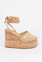 Sandália Capri Palha MIST – Plataforma Anabela em Cortiça Sandália Capri Palha – cabedal tramado em palha natural com salto plataforma