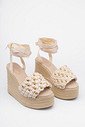 Sandália Serena Off-White — Macramê e Plataforma