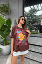 T-SHIRT OVERSIZED SUMMER BREEZE MARROM CHOCOLATE