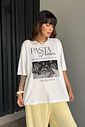 T-SHIRT OVERSIZED PASTA PARTNERS OFF WHITE T-SHIRT OVERSIZED PASTA PARTNERS OFF WHITE