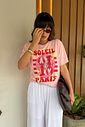T-SHIRT ESTONADA LAGOSTAS SOLEIL ROSA CANDY