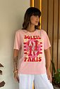 T-SHIRT ESTONADA LAGOSTAS SOLEIL ROSA CANDY