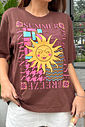 T-SHIRT OVERSIZED SUMMER BREEZE MARROM CHOCOLATE