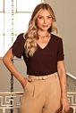 Blusa Manga Franzida Botão - Donna Ritz Blusa Manga Franzida Botão - Donna Ritz