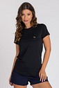 Camiseta Feminina UV Dry Manga Curta Raglan Preto