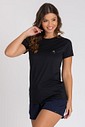 Camiseta Feminina UV Dry Manga Curta Raglan Preto