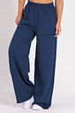 Calça Wide Leg Moletom Marinho